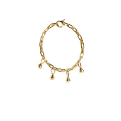 Elegant Gold Charm Bracelet with Hanging Teardrop Pendants