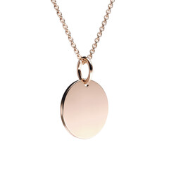 Elegant Rose Gold Circle Pendant Necklace on Green Transparent background