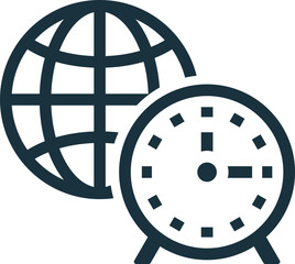 World clock showing global time and international communication