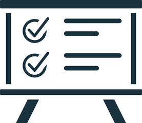 Checklist on whiteboard shows completed tasks