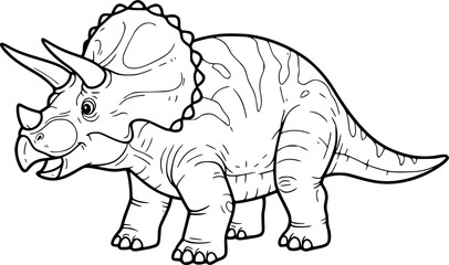 Funny cartoon dinosaur vector illustration with wild animal characters
