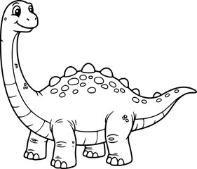 Cartoon animal vector illustration featuring a cute baby wild dinosaur characters, perfect for a art drawing