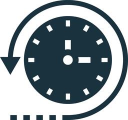 Clock turning back time representing history, past and time travel