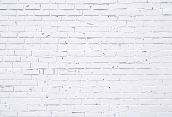 White painted brick wall background showing textured brickwork architecture perfect for backdrop