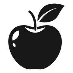 Apple fruit icon silhouette isolated on white background