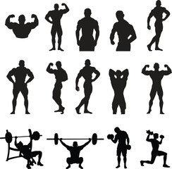 set of silhouettes of people