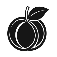 Apricot fruit silhouette icon isolated on white background