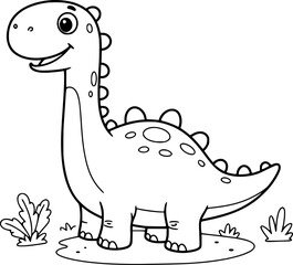 Funny cartoon Brontosaurus vector illustration