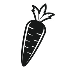 Single carrot vegetable icon silhouette isolated on white background