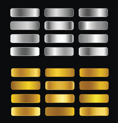 set of gold buttons with black and white