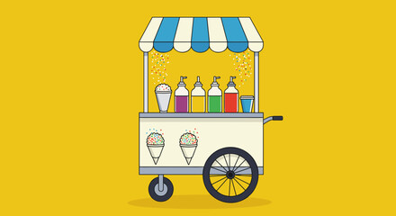 Shave ice stand, food cart, sweet treat