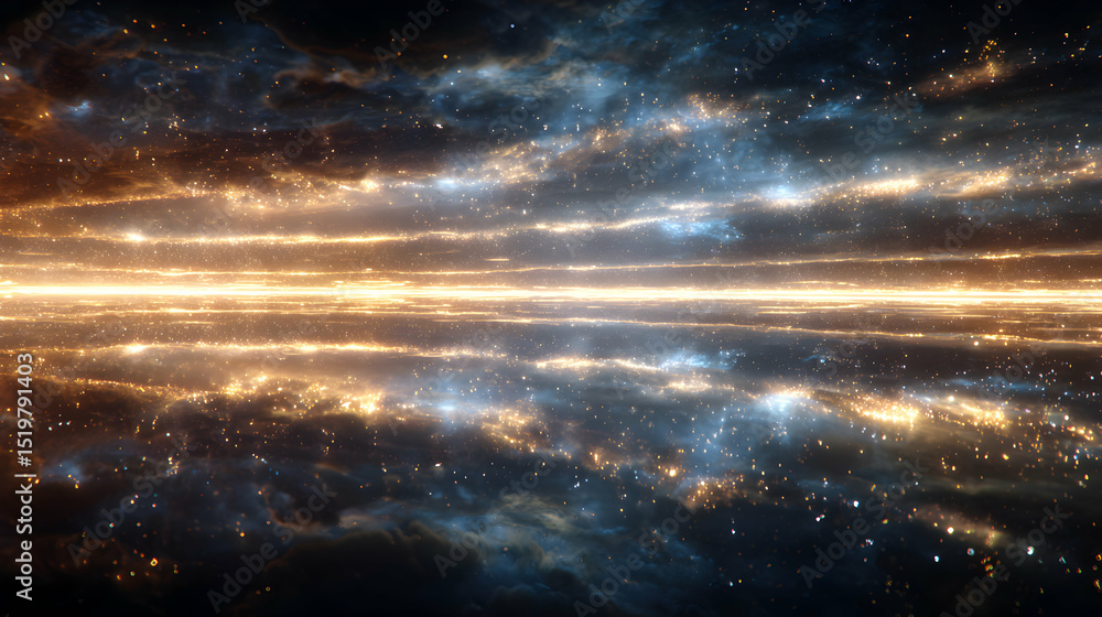 Poster cosmic tapestry unveiling luminous threads in the vast expanse of celestial wonder and brilliant neb