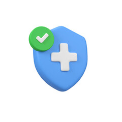 Health Insurance and Medical Protection isolated 3d render icon illustration