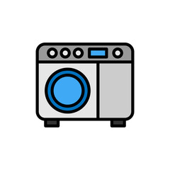 Vector illustration of an Washing Machine icon on a white background