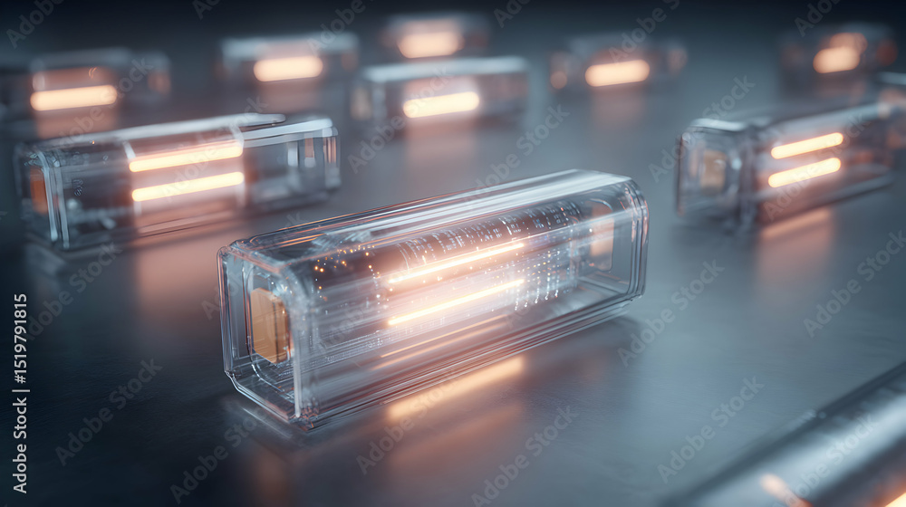 Poster illuminated capsule technology abstract background highlighting the fusion of innovation and futuris