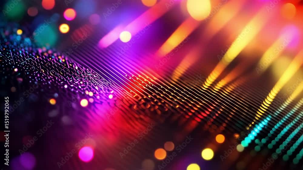 Poster colorful technology background with circuit board and bokeh lights. abstract technology concept with