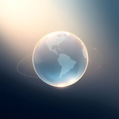 Digital representation of a shimmering Earth globe, highlighting the Americas, symbolizing global connectivity.
