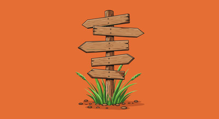 Wooden signpost with arrows, directional concept © Lentera