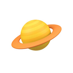 Planet Saturn isolated 3d render icon illustration