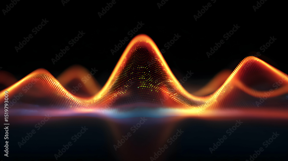 Aufkleber abstract glowing wave with shiny particles creates a modern technological backdrop scene design