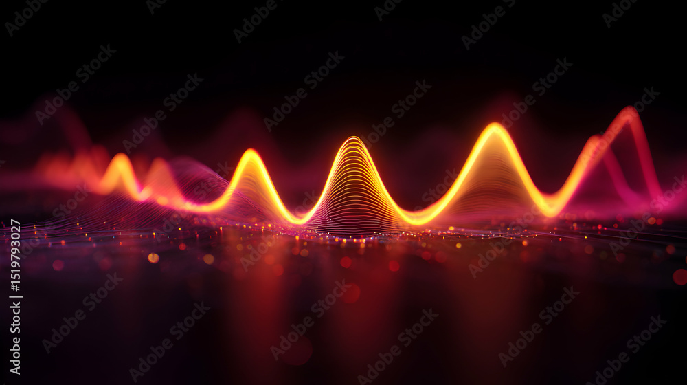 Poster Vibrant abstract waveform design showcases interconnected networks with dynamic energy flow and pulsating rhythm