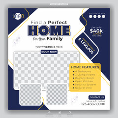 Dream House Advertisement Social Media Post Design Template
