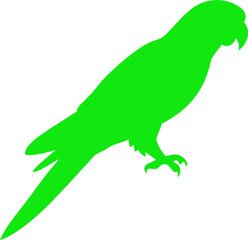 Isolated black parrot silhouette vector design featuring a detailed bird illustration suitable for logos icons and various creative projects with