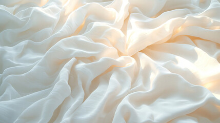 Obraz premium Soft White Fabric Draped Gently with Subtle Light Texture