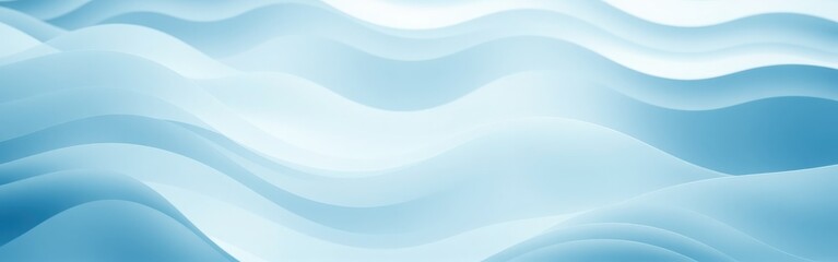 Naklejka premium Abstract light blue wavy background, minimalist soft and calming with flowing curves