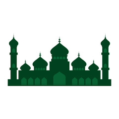 mosque with green color filled with peace
