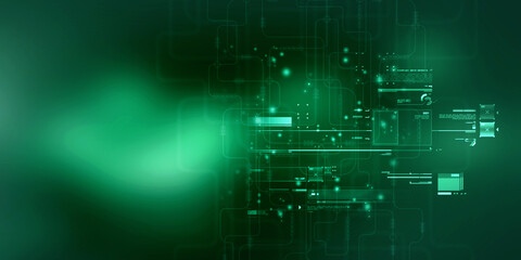 2d illustration Abstract futuristic electronic circuit technology background