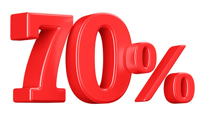 3D Red 70 Percent Off Discount Number Sale
