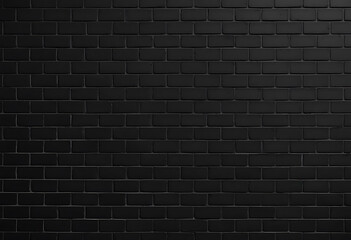Uniform black brick wall texture showing details of construction and surface appearance