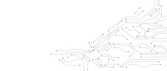 Technology black circuit diagram concept. High-tech circuit board connection system.Vector abstract technology on a white background.