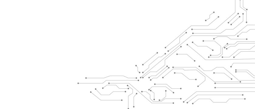 Technology black circuit diagram concept. High-tech circuit board connection system.Vector abstract technology on a white background.