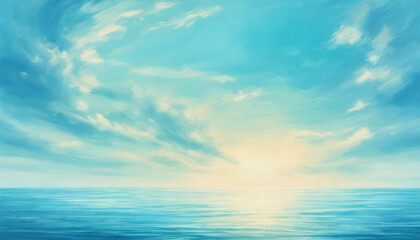 Fototapeta premium Serene Ocean Sunset A Breathtaking Vista of Calm Waters and Pastel Skies