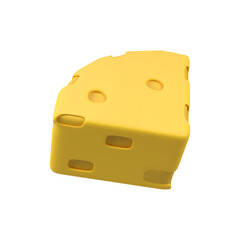 Cheese isolated 3d render icon illustration