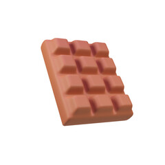 Chocolate bar isolated 3d render icon illustration
