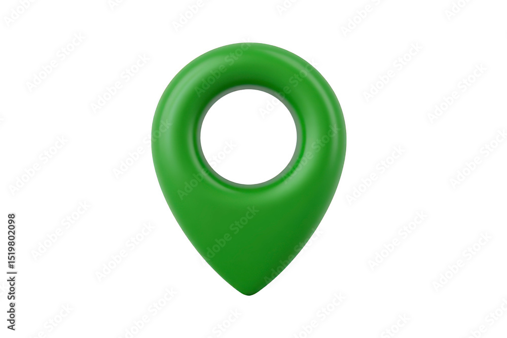 Poster green 3d location pin icon isolated on transparency background, symbolizing navigation and mapping. 