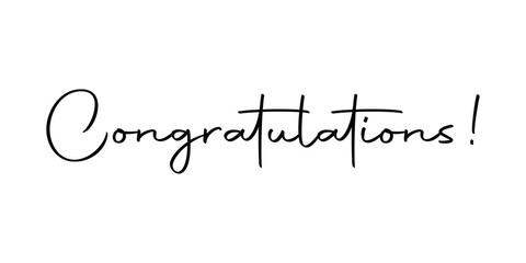 Congratulations calligraphy script typography vector illustration on white background. congratulations text typography vector
