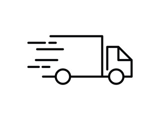 Delivery truck line icon vector. fast shipping line icon