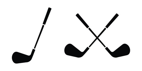 Crossed Golf Clubs Silhouette - Perfect for Sport Logos vector illustration on white background