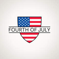 Fourth of July - coat of arms with US flag