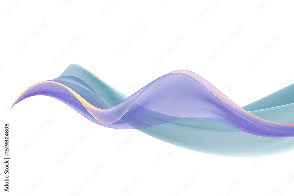 Aufkleber flowing abstract wave design in soft blue and purple hues creates sense of calm and movement. smooth