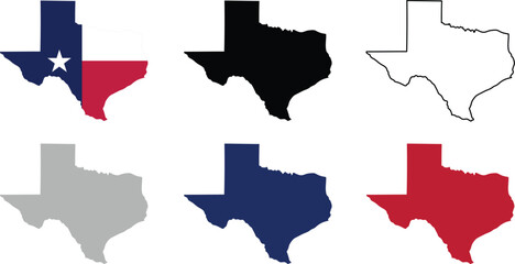 Texas united state map vector illustration on white background