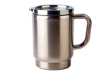 Elegant Stainless Steel Travel Mug with Lid and Handle Perfect for Coffee, Tea, or Hot Beverages