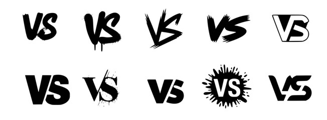 Collection of black and white versus logos