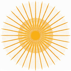 Fototapeta premium simple illustration on white background; isolated sunbeams