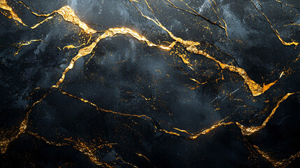 Fototapeta premium Elegant Black and Gold Marble Texture for Background Design Use