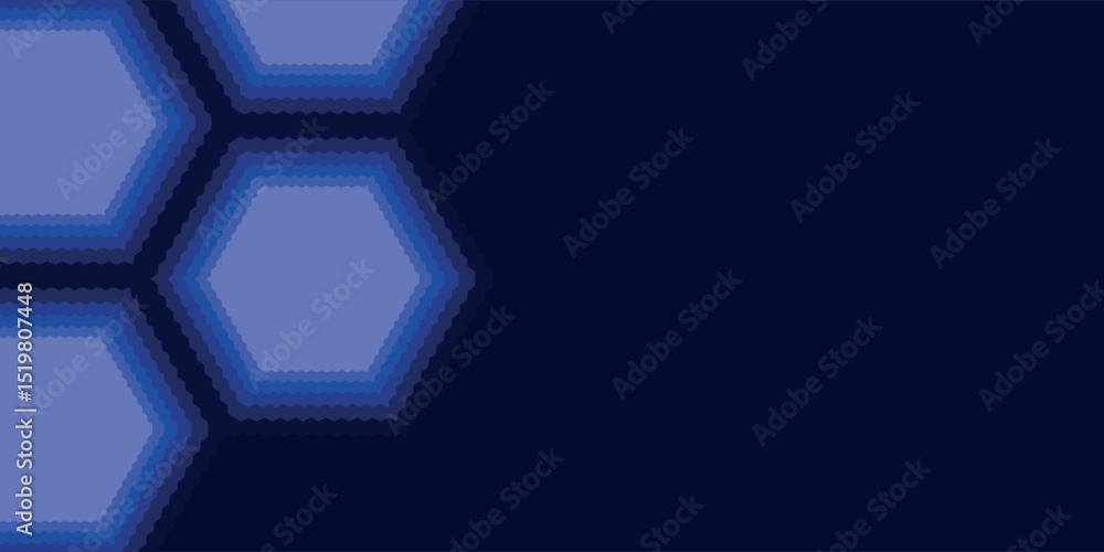 Poster abstract blue hexagon geometric background with zig zag texture. eps. 10